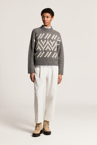 Alpaca, wool and silk knit sweater