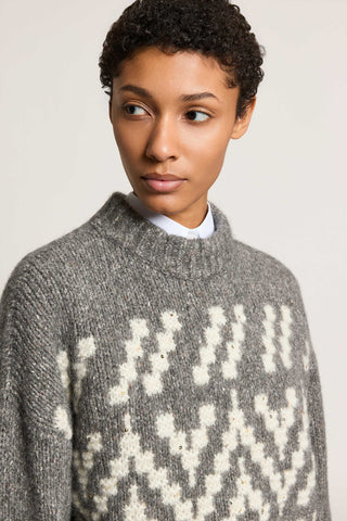 Alpaca, wool and silk knit sweater
