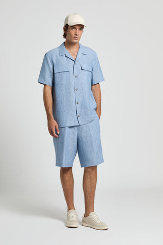 Linen canvas camp shirt