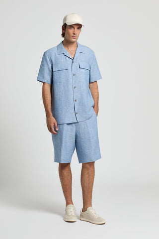 Linen canvas jogger Bermuda shorts