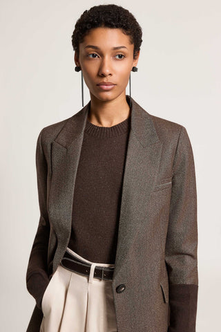 Single-breasted blazer in jaspé wool canvas