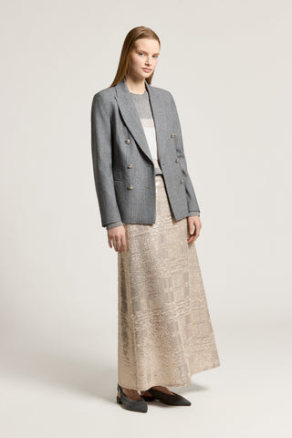 Wool, silk, cashmere, and lurex sweater