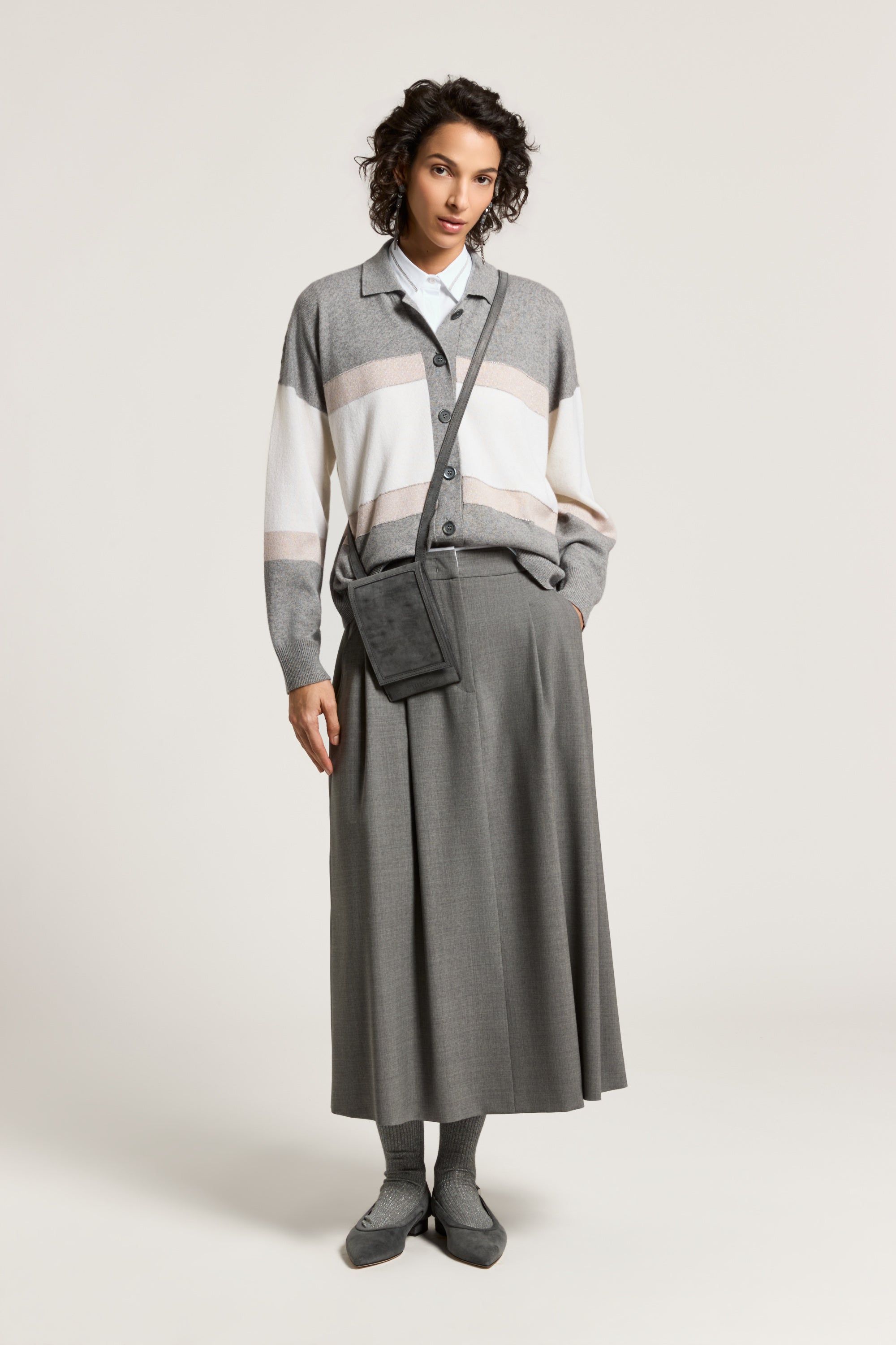 Stretch wool midi skirt | Peserico US