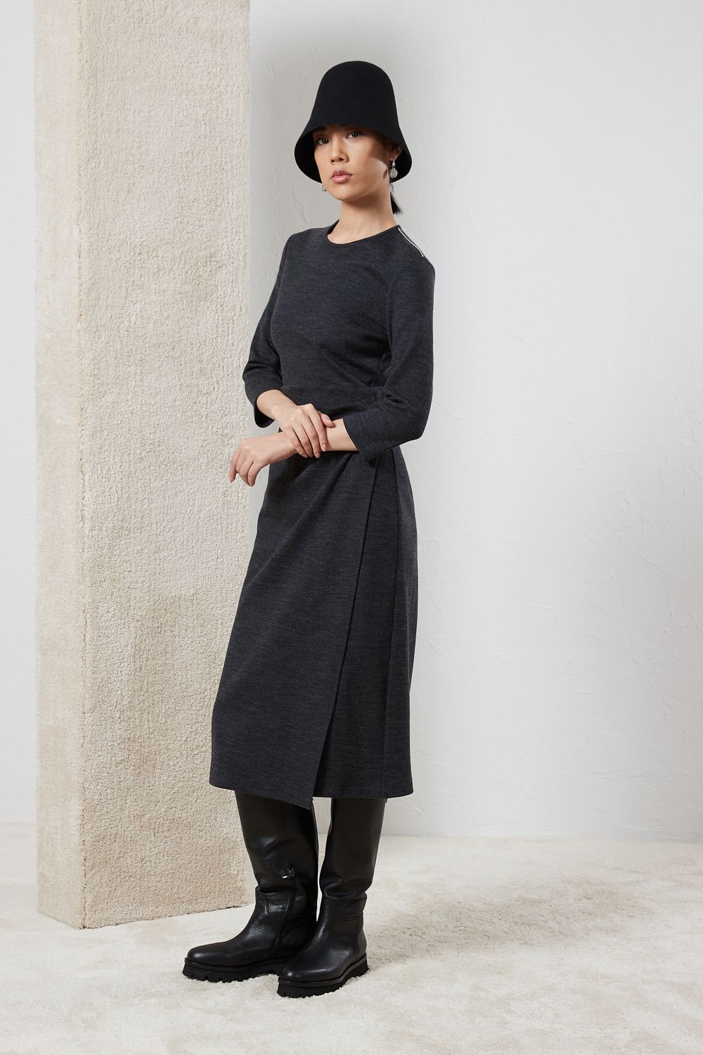 Cotton jersey midi dress best sale