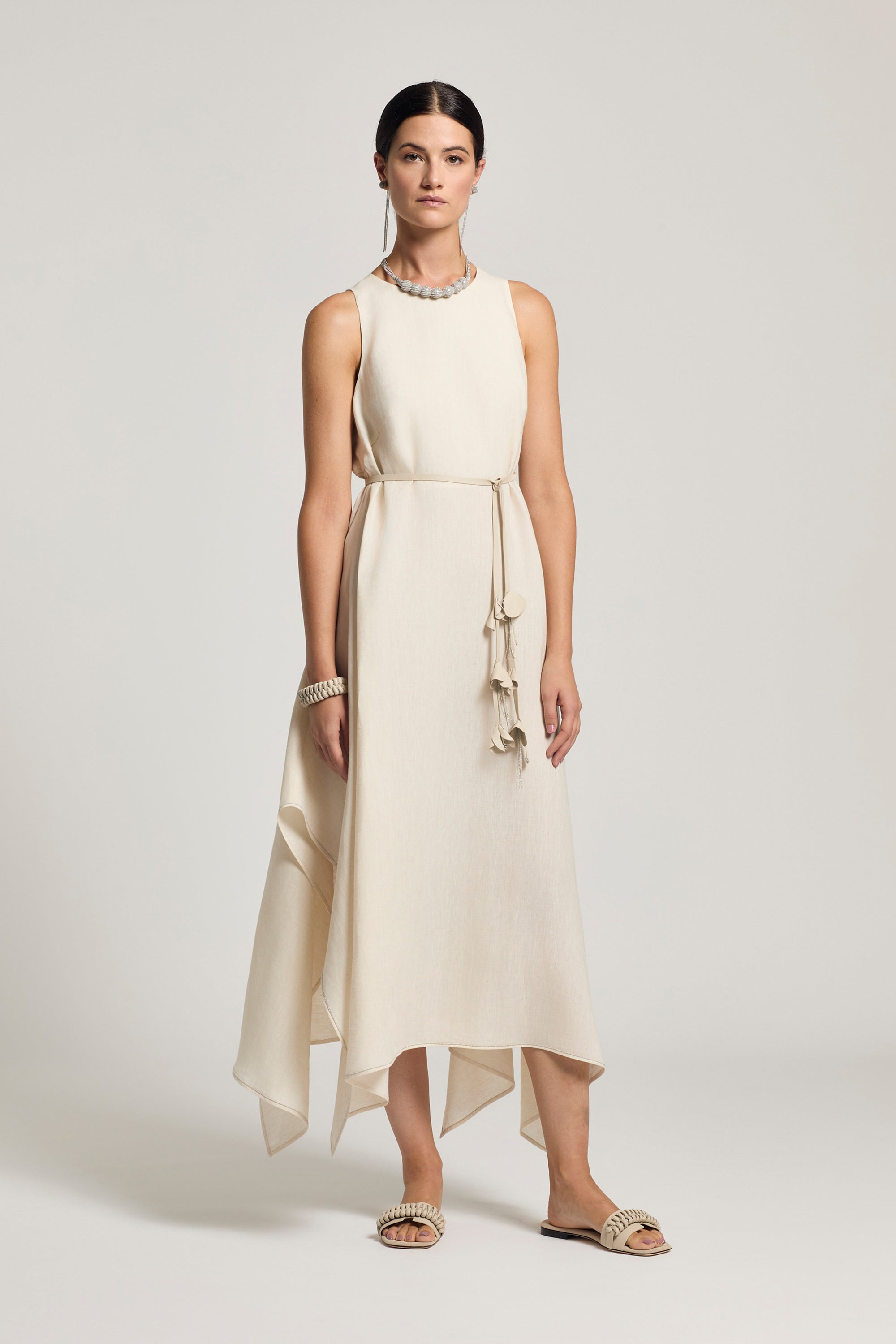 Lightweight pure linen canvas dress | Peserico US