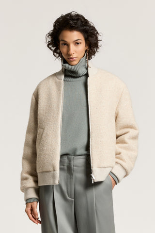 Wool and baby alpaca jacket with sequins