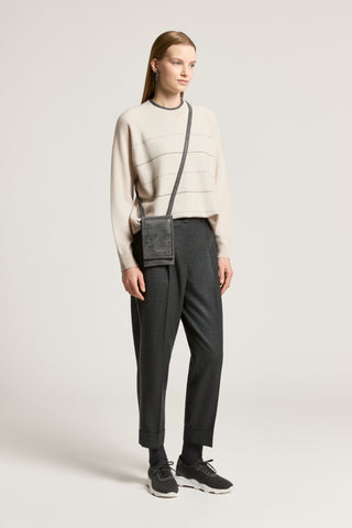 Lurex wool flannel trousers