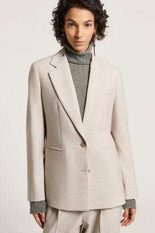 Wool, viscose, and lurex single-breasted blazer