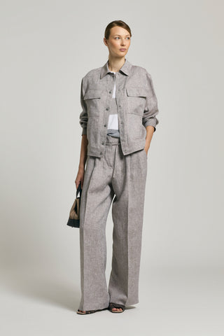 Lightweight pure linen canvas duster coat