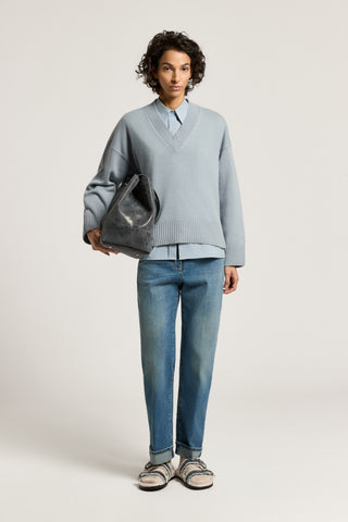Wool, silk and cashmere sweater