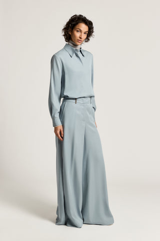 Pure tencel twill palazzo trousers
