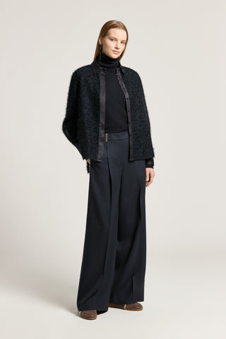 Wool gabardine palazzo trousers