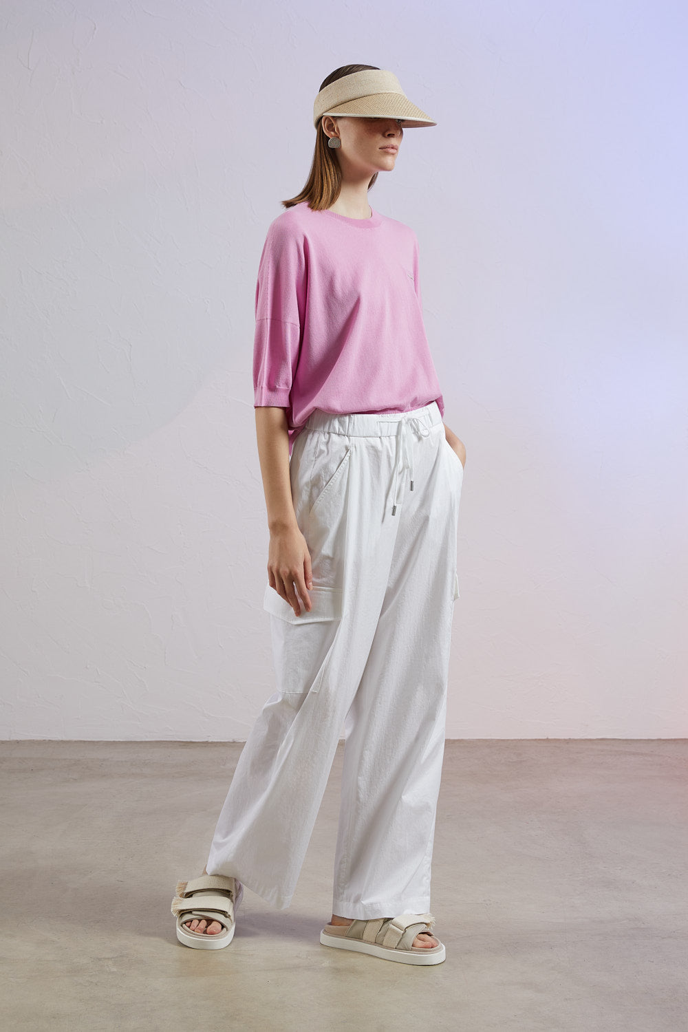 Peserico pleat-detail palazzo trousers - Grey