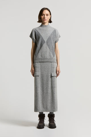 Cashmere, silk, alpaca and wool skirt