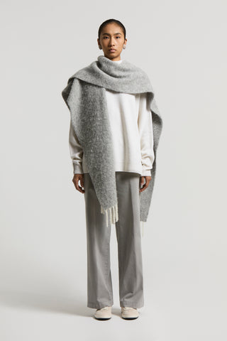 Cashmere, silk and wool mock-polo-neck jumper