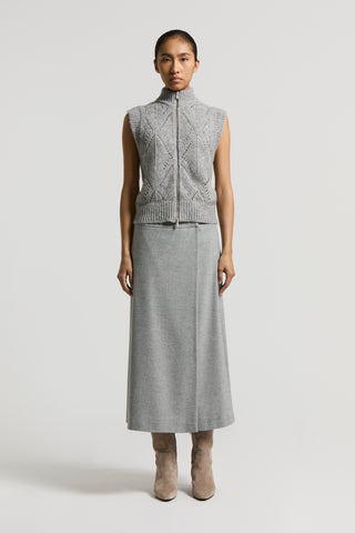 Viscose wool flannel skirt