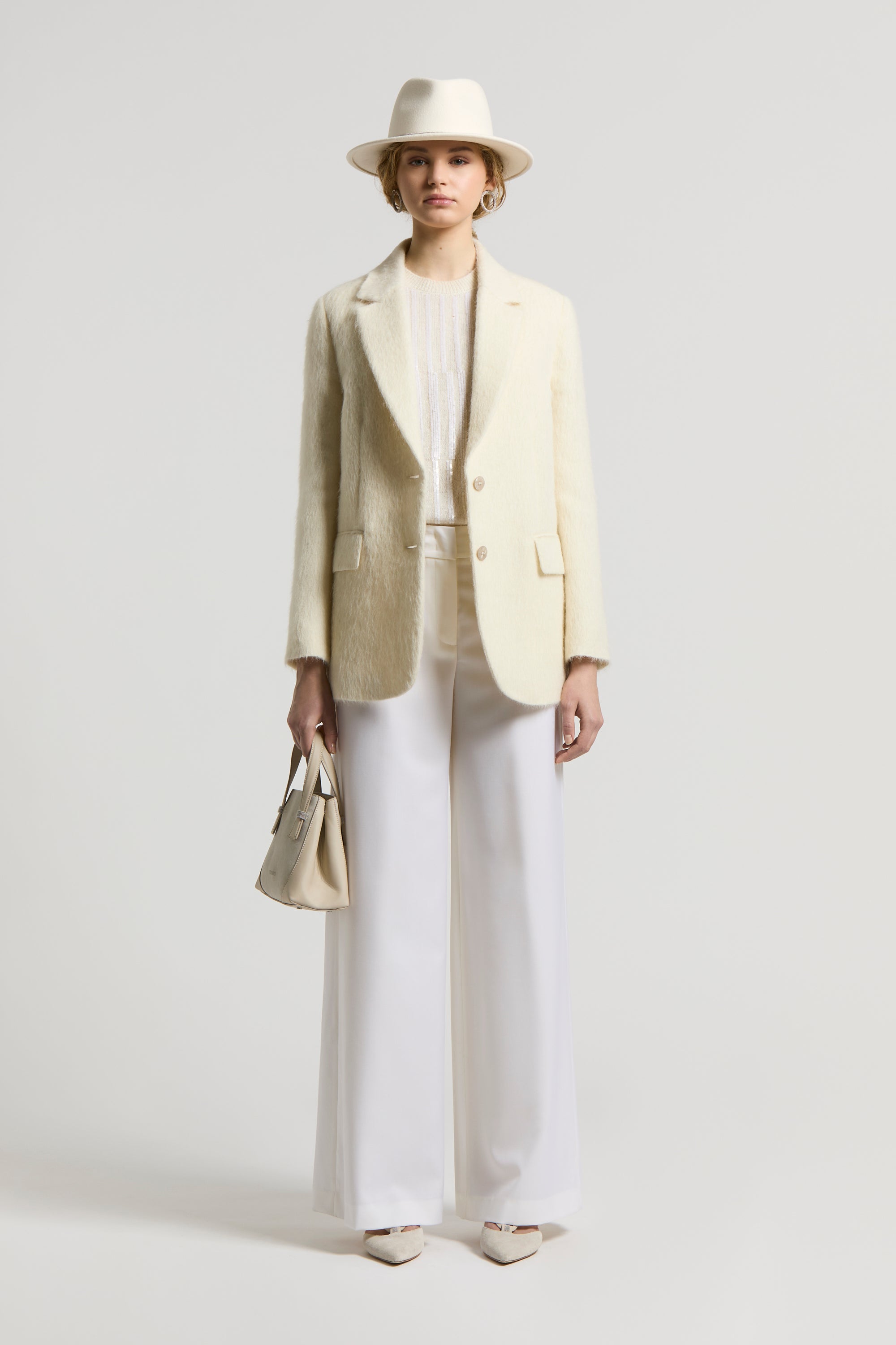 Mohair wool and silk blazer | Peserico US