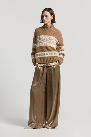Viscose satin trousers