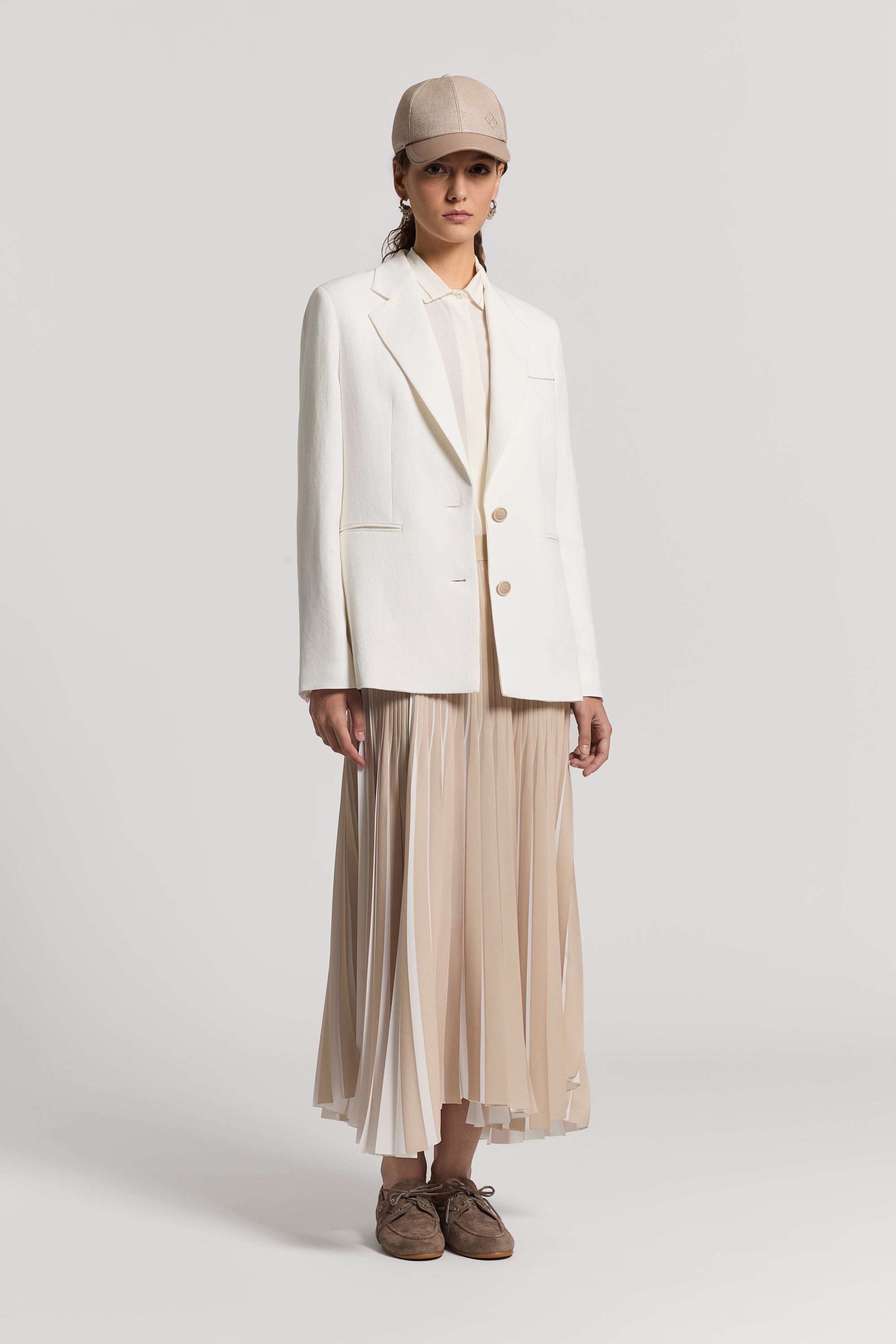 Two-tone pleated skirt | Peserico US