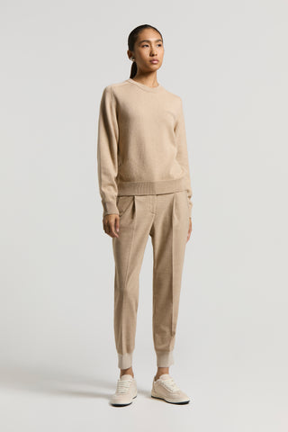 Wool and viscose flannel trousers