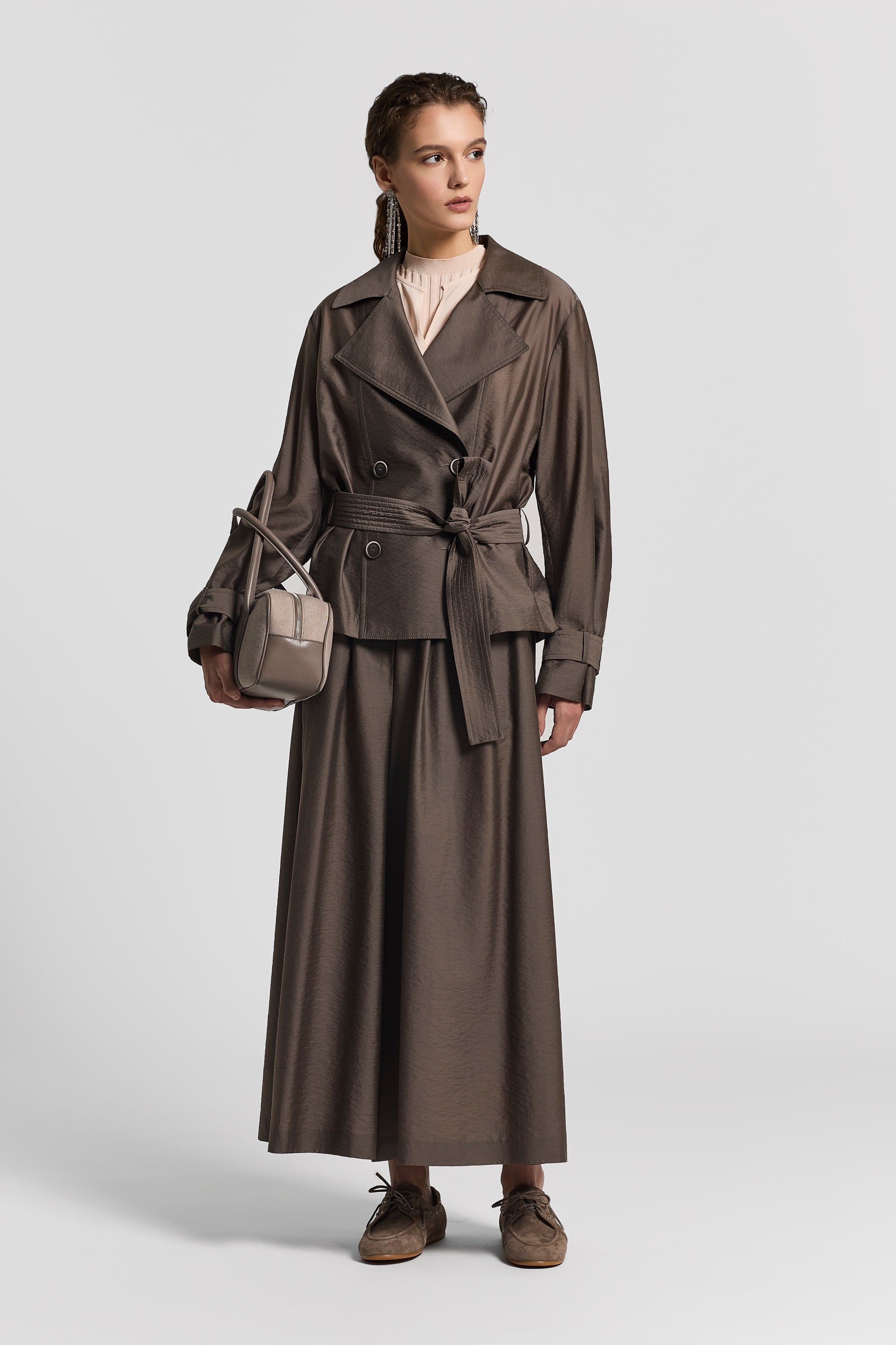 Flared lyocell-blend trousers | Peserico US