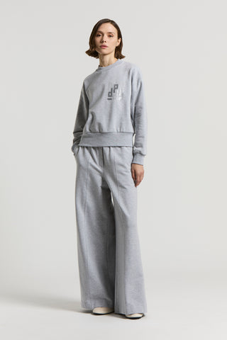 Polished fine cotton fleece trousers