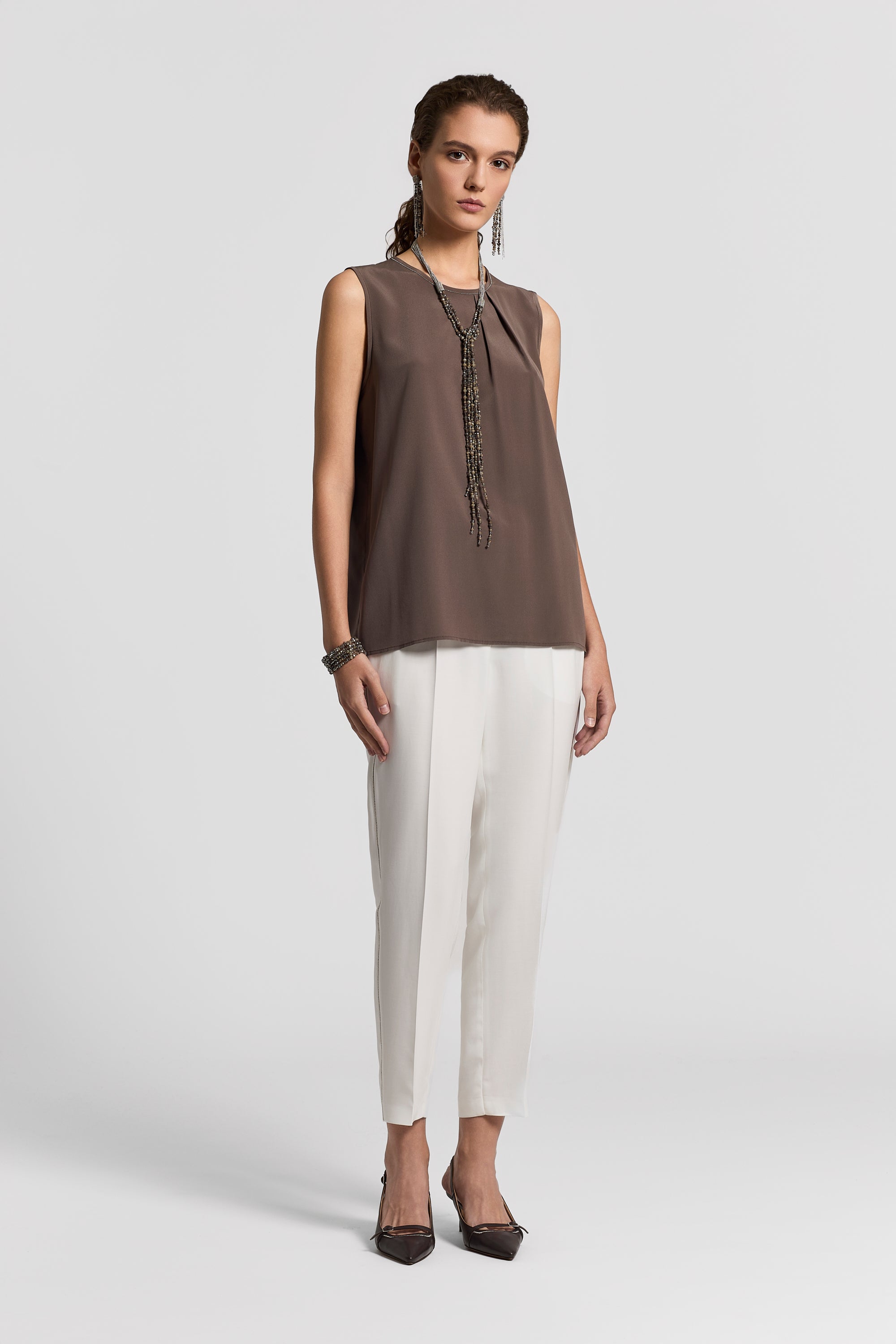 Viscose cady trousers | Peserico US
