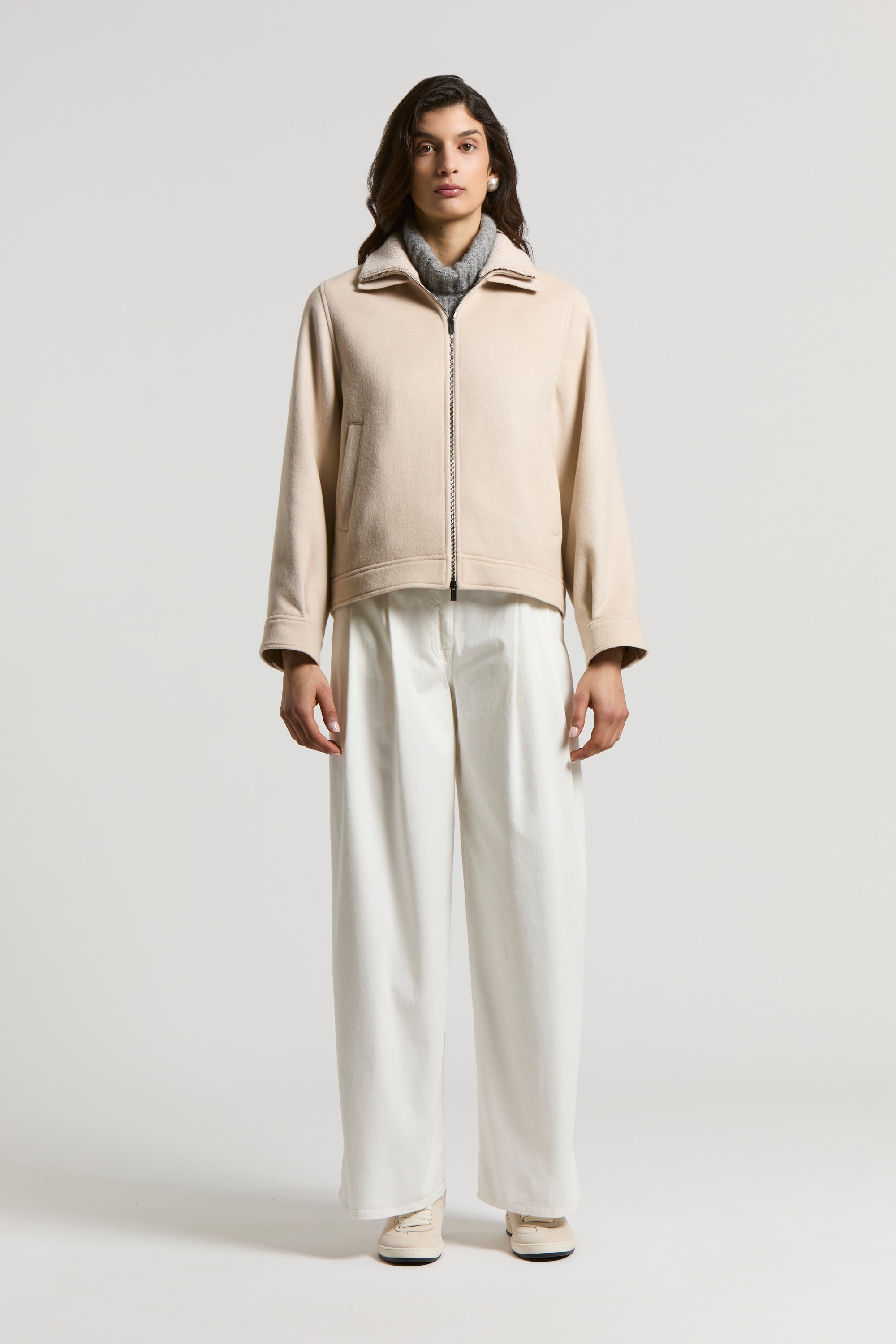 Wool and cashmere double cloth jacket | Peserico US