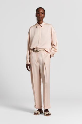 Viscose-blend satin trousers