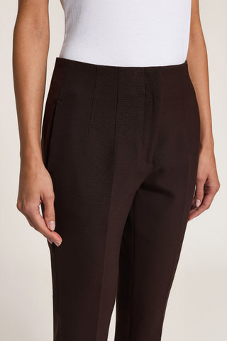 Compact double technical fabric trousers
