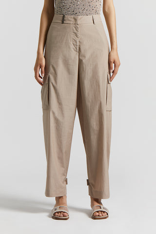 Cotton poplin blend cargo trousers