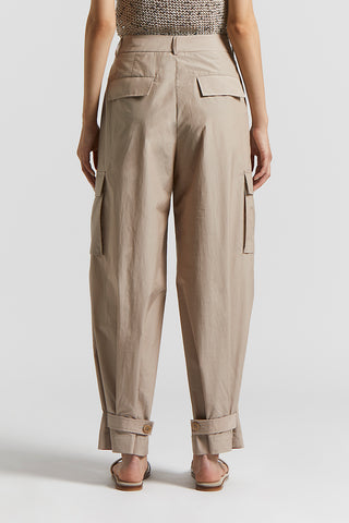 Cotton poplin blend cargo trousers