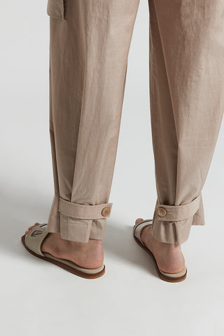 Cotton poplin blend cargo trousers