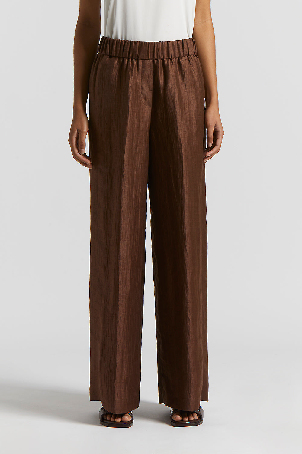 パンツ PESERICO Women Straight Pants P0407202600 949 BROWN Peserico Pants Women 42 6 Brown Paisley Wool Slim Leg Ankle