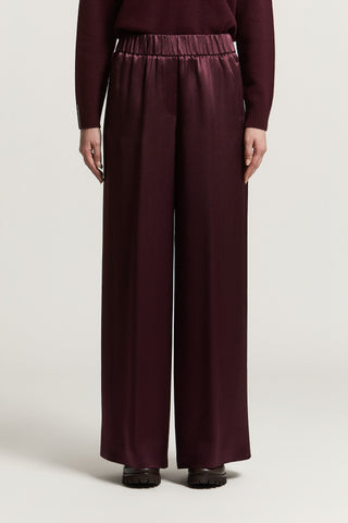 Viscose satin palazzo trousers