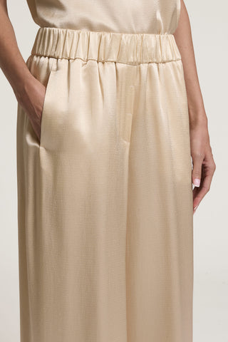 Viscose satin palazzo trousers 3 / 4