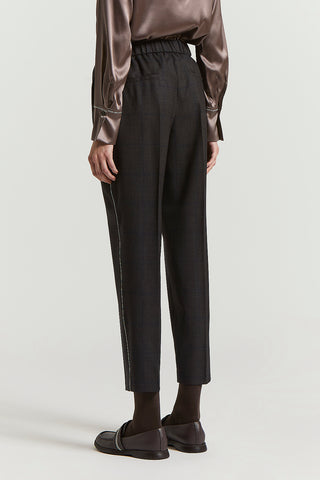 Lurex wool trousers with elastic