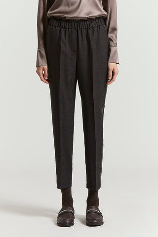 Lurex wool trousers with elastic