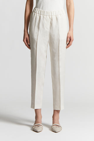 Trousers in light and cool pure linen canvas