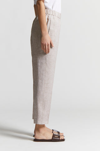 Trousers in light and cool pure linen canvas