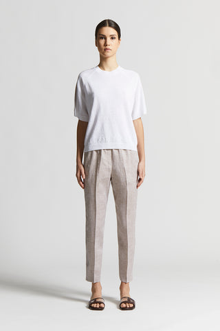 Trousers in light and cool pure linen canvas