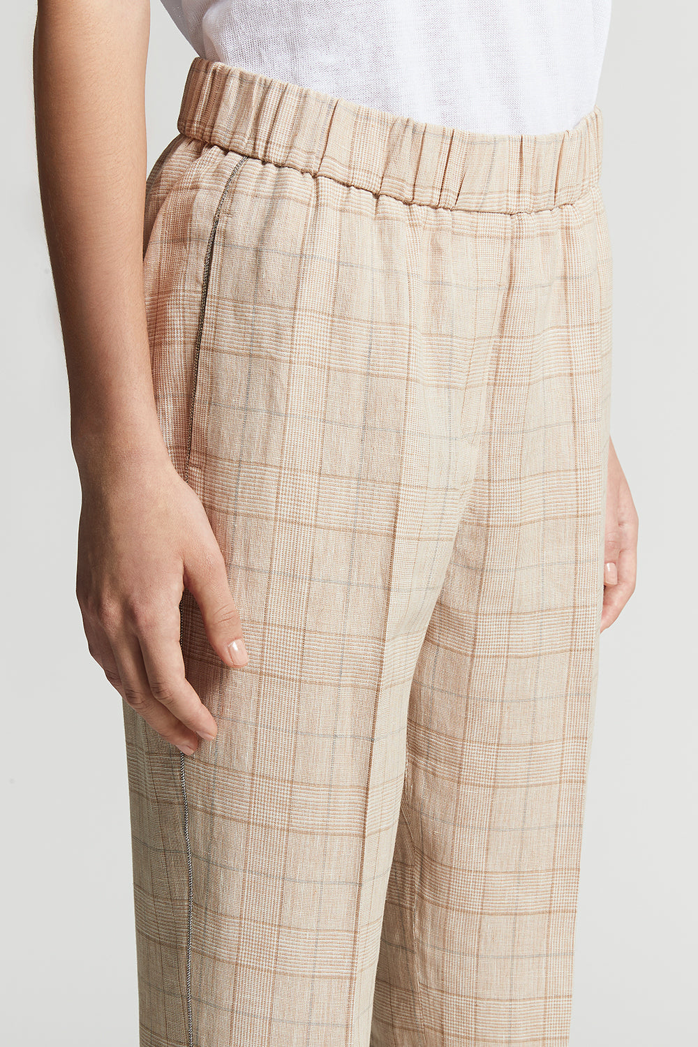 パンツ Peserico Wool and cashmere trousers Peserico - Gray checkered wool pants P0462808331 - shop with