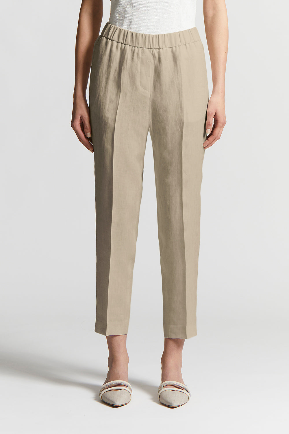 Woman pant with elastic waistband | Peserico US