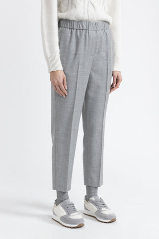 Wool and lurex carrot trousers