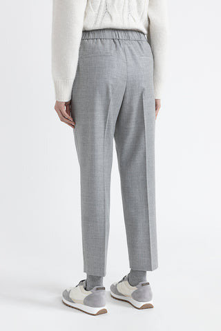 Wool and lurex carrot trousers