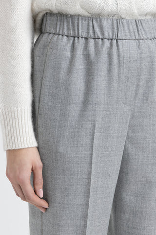 Wool and lurex carrot trousers