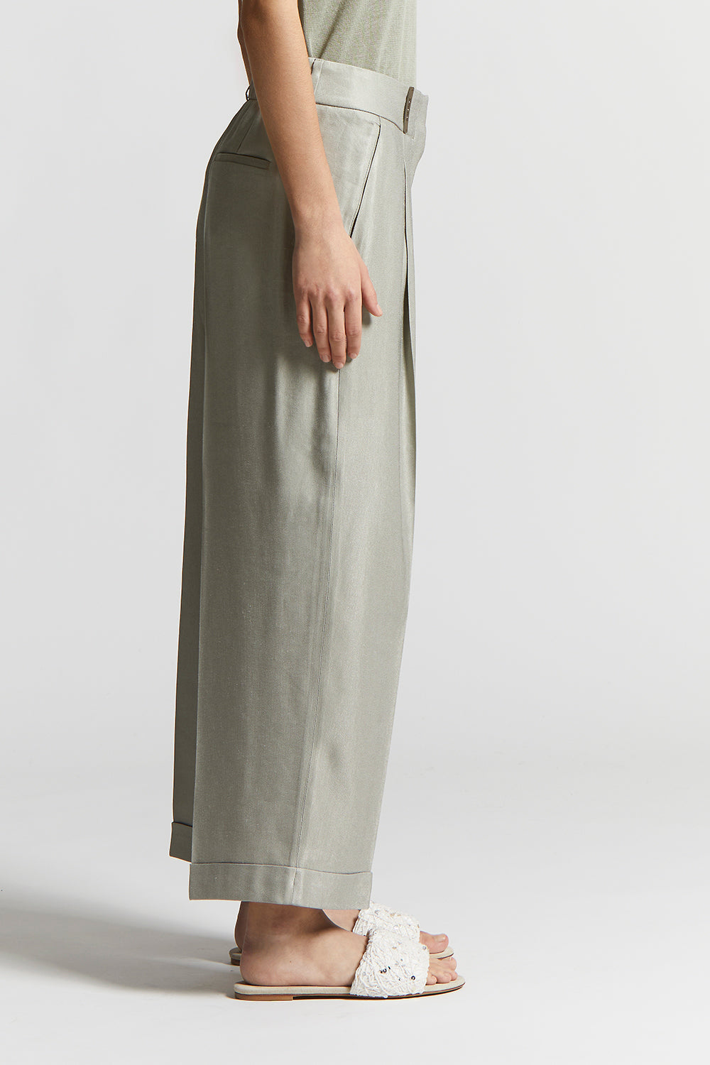 パンツ PESERICO FW24 Check wool trousers (P04599 01918946) Peserico Check Wool Trousers for Women Label Size 42