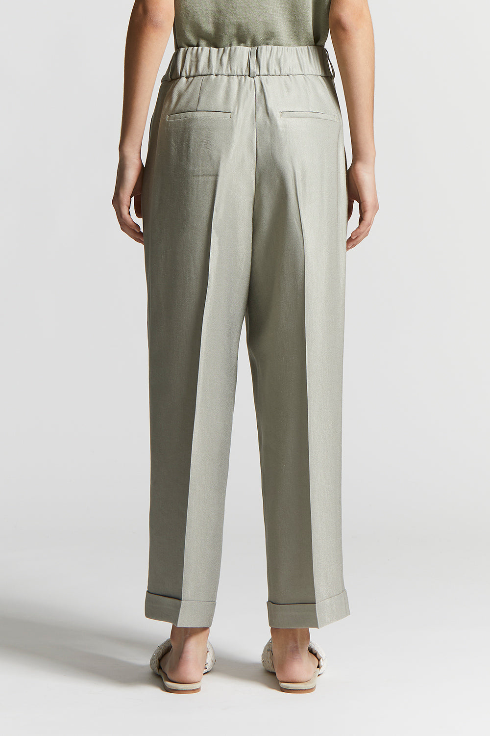 パンツ PESERICO Cotton crepe trousers Shiny viscose and linen gabardine trousers | Peserico US