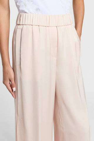 Fluid viscose satin trousers