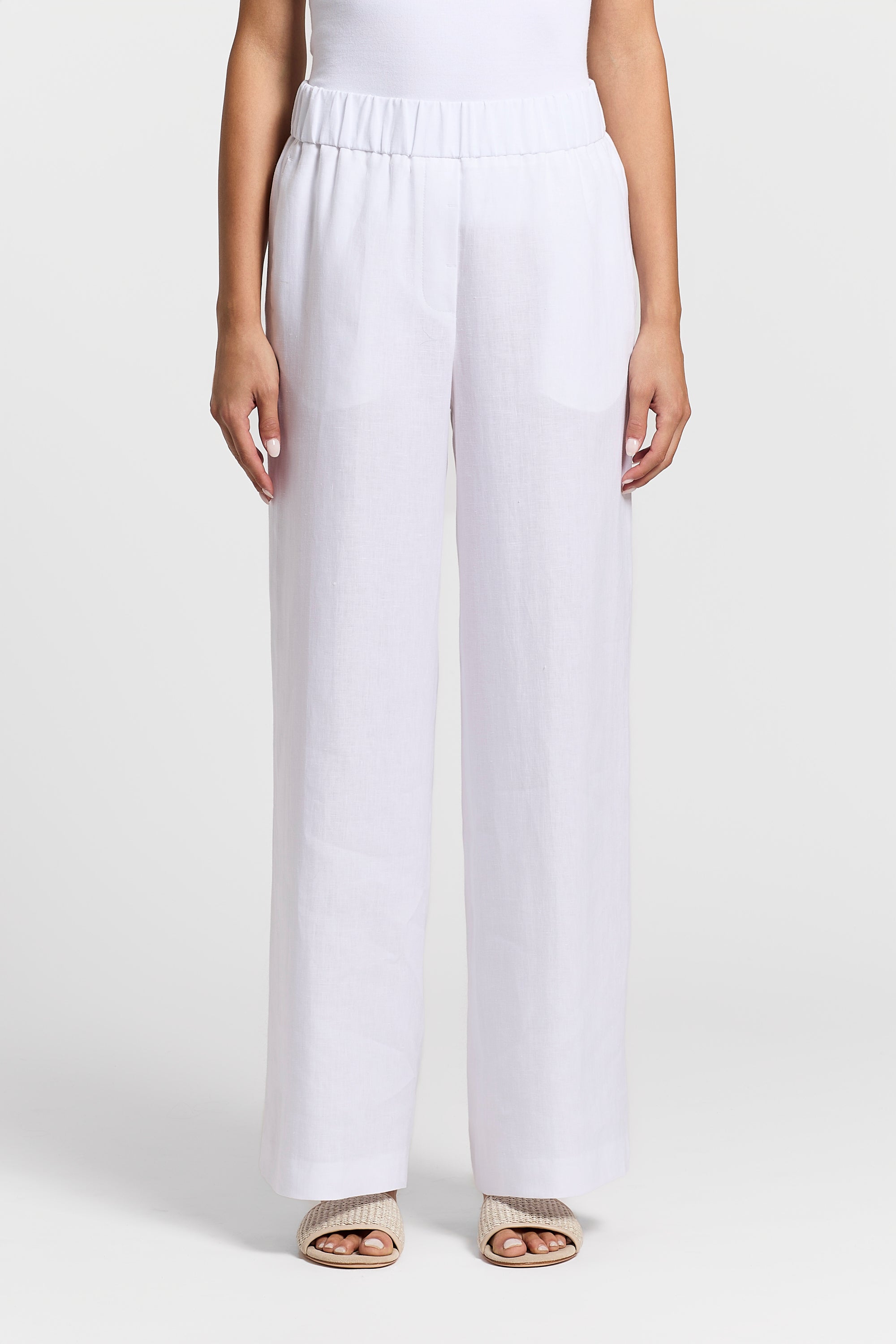 Pure linen palazzo trousers | Peserico US